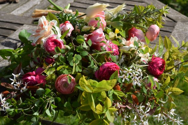 Spring funeral sheaf Floral Acre Somerset British Flowers